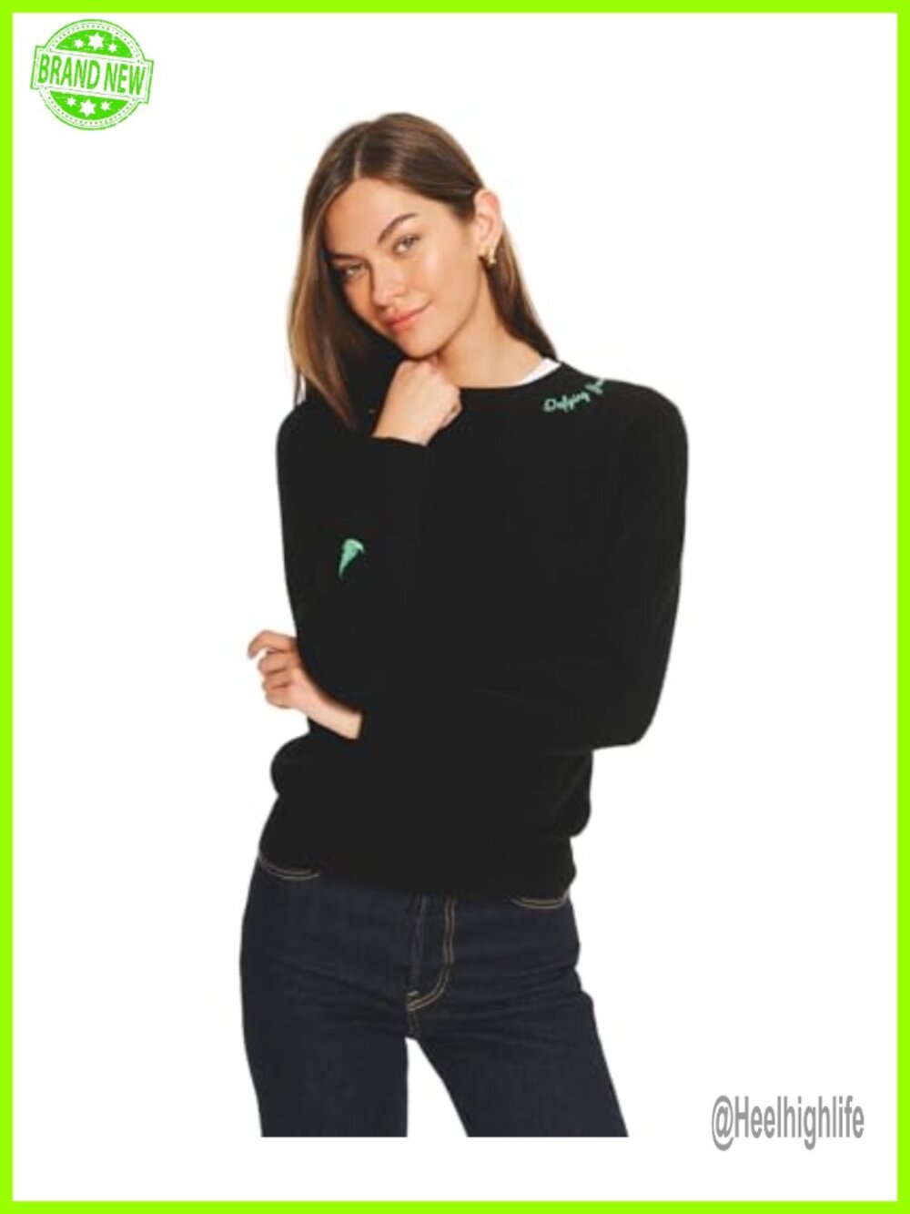100% Cashmere Crewneck Pullover Sweater Classic Fit Lightweight